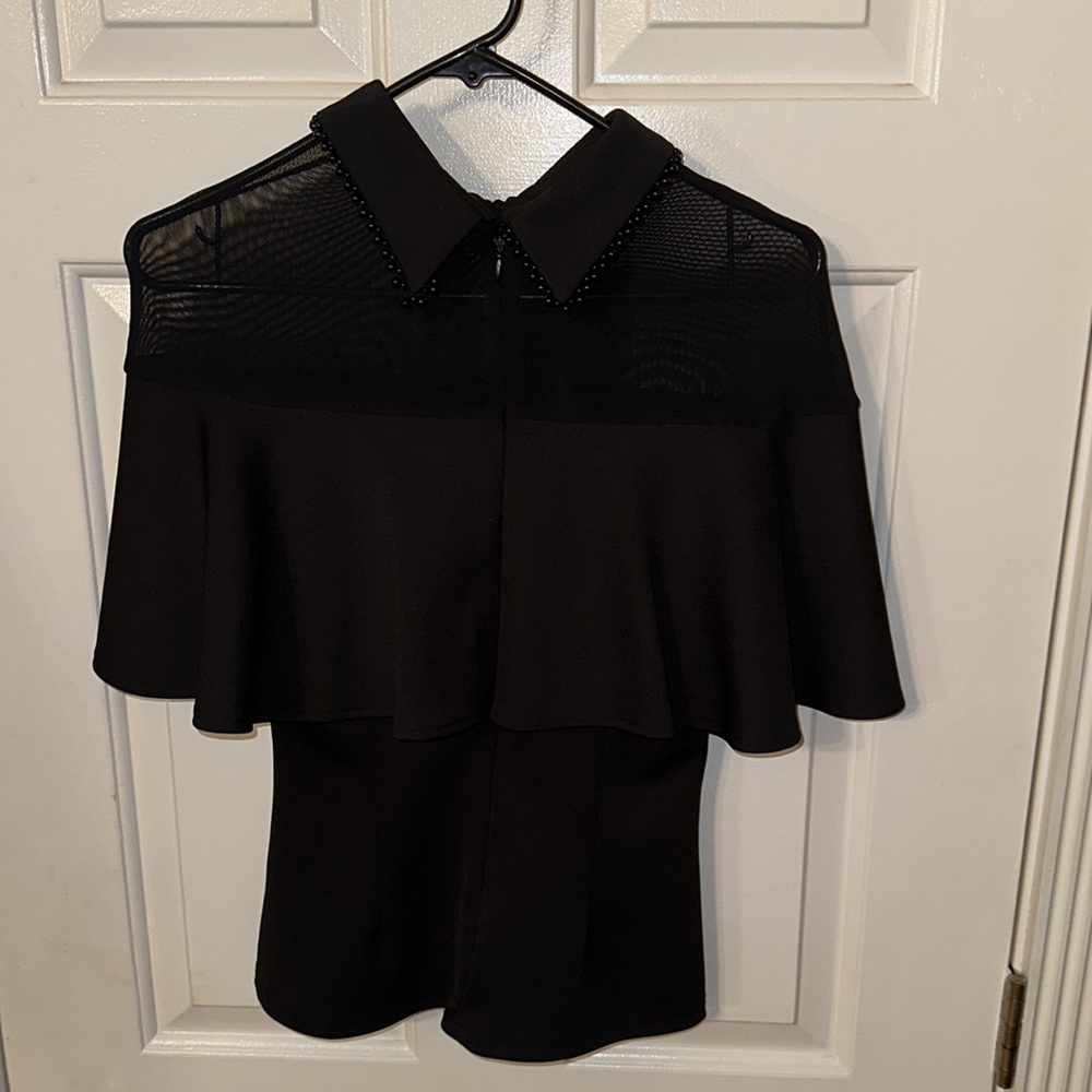 Elegant cape top with shear shoulders - Picture 6 of 6